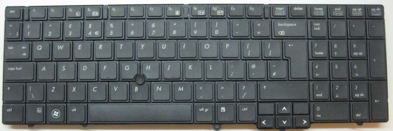 Клавиатура для ноутбуков HP ProBook 6540b, 6545b, 6550b черная с трекпоинтом RU/US