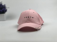 Кепка бейсболка Youth (розовая) с кольцами