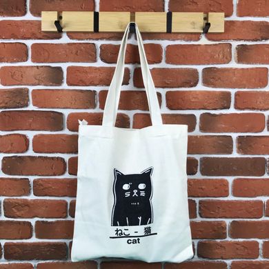 Тканевая сумка Шоппер City-A Cat Кот Белая