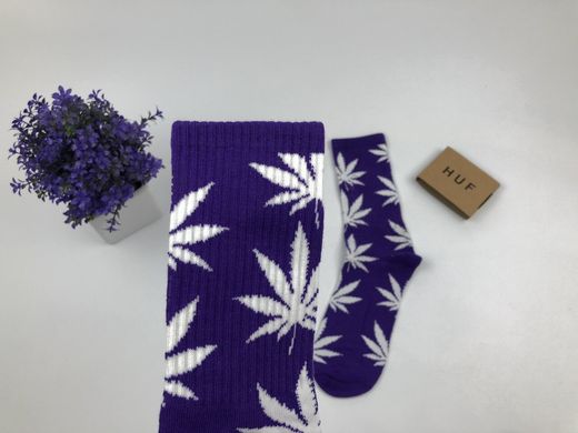 Носки HUF Plantilife - высокие - фиолетовые (белый лист)
