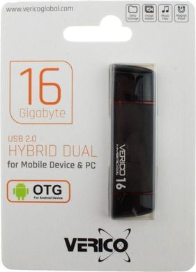 USB Flash Verico Hybrid Dual OTG USB 16Gb Black