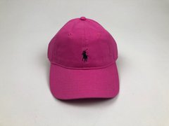 Кепка бейсболка Polo Ralph Lauren (темно-розовая с черным лого)