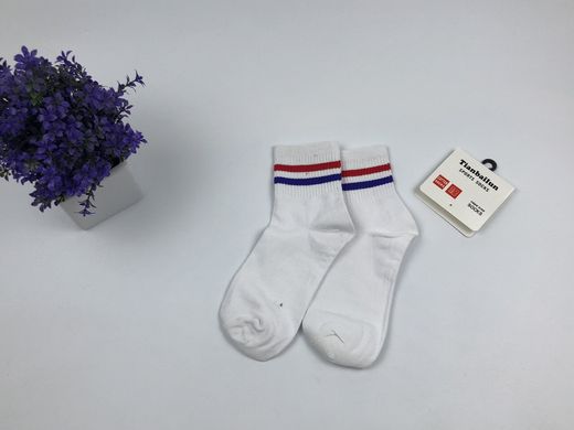 Носки Tianbailum Две Полосы (белые, красная и фиолетовая)
