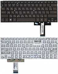 Клавиатура для ноутбуков Asus UX31, UX31A, UX32, UX32A коричневая без рамки, под подсветку RU/US