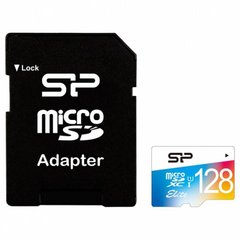 Карта памяти MicroSDXC 128 GB SILICON POWER C10 Elite Color UHS-I + adapter SP128GBSTXBU1V21SP