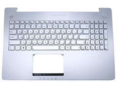 Клавиатура ASUS N550 N550J N550JA N550JK N550JV N550JX ( RU Silver с подсветкой и крышкой). Оригинальная клавиатура.