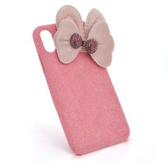 Бампер накладка Пушистая Бантик iPhone 6 Plus / 6s + розовая
