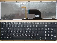 Клавиатура для ноутбуков Sony Vaio SVE15 Series черная с черной рамкой, с подсветкой UA/RU/US
