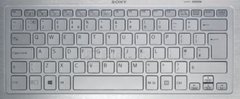 Клавиатура для ноутбуков Sony Vaio SVF14 Series серебристая без рамки, под подсветку RU/US