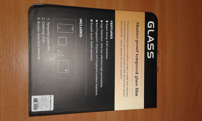 Противоударное стекло Tempered Glass для iPad 2/3/4