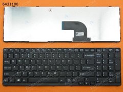Клавиатура для ноутбуков Sony Vaio SVE15 Series черная с серой рамкой, с подсветкой UA/RU/US