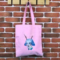 Тканевая сумка Шоппер City-A Девочка с рогами Розовая