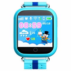 Детские часы-телефон с GPS-трекером Q100 голубые