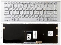 Клавиатура для ноутбуков Sony Vaio VPC-EA Series белая с белой рамкой RU/US