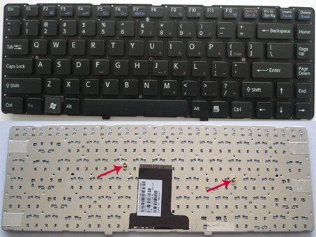 Клавиатура для ноутбуков Sony Vaio VPC-EA Series черная, без рамки RU/US