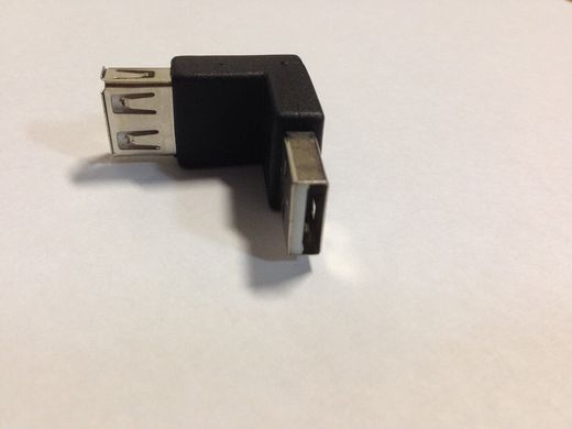 Переходник штекер USB A - гнездо USB A угловой