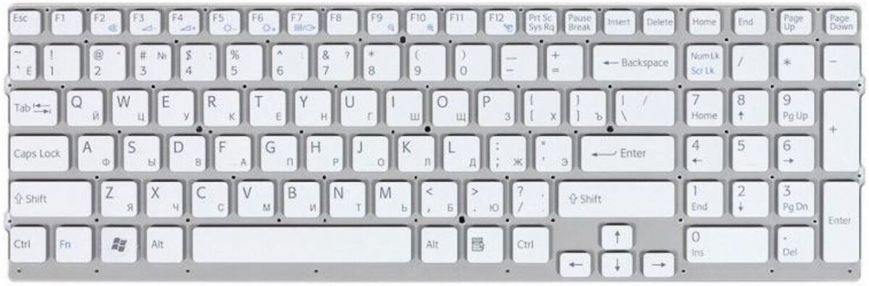 Клавиатура для ноутбуков Sony Vaio VPC-EC Series белая RU/US