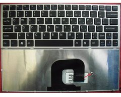 Клавиатура для ноутбуков Sony Vaio VPC-YA, VPC-YB черная с серебристой рамкой UA/RU/US