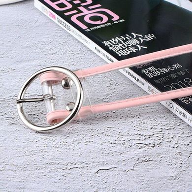 Ремень Пояс City-A Belt 100 см Прозрачный с кожей розовый