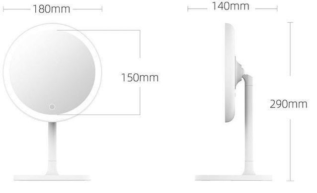 Дзеркало для макіяжу з LED підсвічуванням Xiaomi DOCO Daylight Mirror біле (HZJ001)