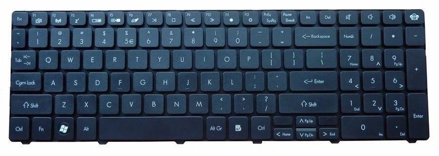 Клавиатура для ноутбуков Gateway NV50, NV51, NV53, NV55, NV59, NV73 Packard Bell F4211, P5WS0, TX69 черная без