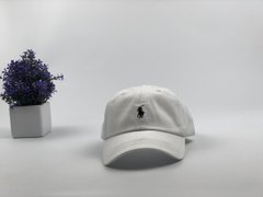 Кепка бейсболка Polo Ralph Lauren (белая с черным лого)