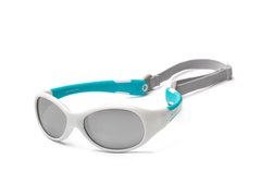 Дитячі сонцезахисні окуляри Koolsun KS-FLWA000 біло-бірюзові серії Flex (Розмір: 0+)