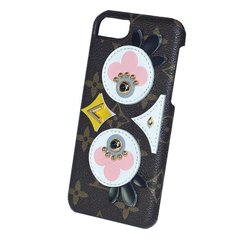 Чехол кожаный LV Eyes Case для iPhone 7 8 накладка коричневая