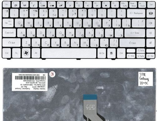 Клавиатура для ноутбуков Gateway ID49 серебристая RU/US