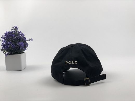 Кепка бейсболка Polo Ralph Lauren (черная с белым лого)