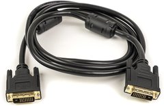 Видео кабель PowerPlant DVI-D 24M-24M, 1.5м, Double ferrites, черный