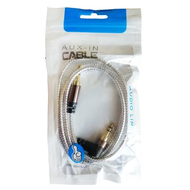 Аудио кабель угловой 3.5 mm mini jack Ткань + Silicone L-Jack 1m