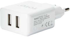 Сетевое зарядное устройство 2USB 2.1A Toto TZV-45 Travel charger белое