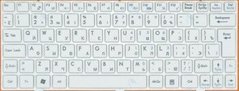 Клавиатура для ноутбуков Msi Wind U135, U160 белая с белой рамкой RU/US