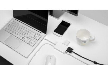 Адаптер Mi USB-C to VGA and Gigabit Ethernet Белый (JGQ4005TY)