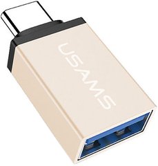 Переходник Usams US-SJ028 Type-C to USB 3.1 OTG Gold