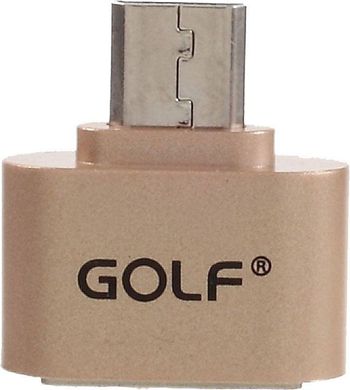 Адаптер MicroUSB - USB переходник OTG-Micro adapter золотистый