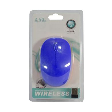 Мышь компьютерная беспроводная USB Wireless синяя