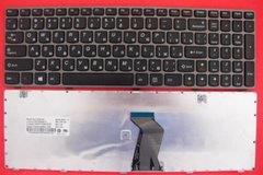 Клавиатура для ноутбуков Lenovo IdeaPad G580, V580, Z580 Series черная с серой рамкой RU/US