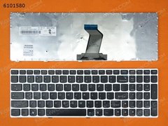 Клавиатура для ноутбуков Lenovo IdeaPad G580, V580, Z580 Series черная с белой рамкой