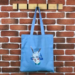 Тканевая сумка Шоппер City-A Девочка с рогами Голубая
