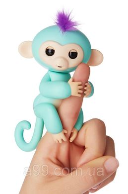 Интерактивная игрушка Happy Monkey голубая, зеленая, белая