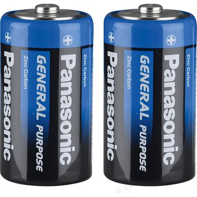 Батарейка Panasonic General Purpose R20 Tray 2 ZINK-CARBON 2 шт/уп