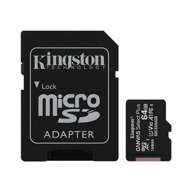 Карта памяти скоростная microSDXC Kingston Canvas Select Plus 64 Gb быстрая